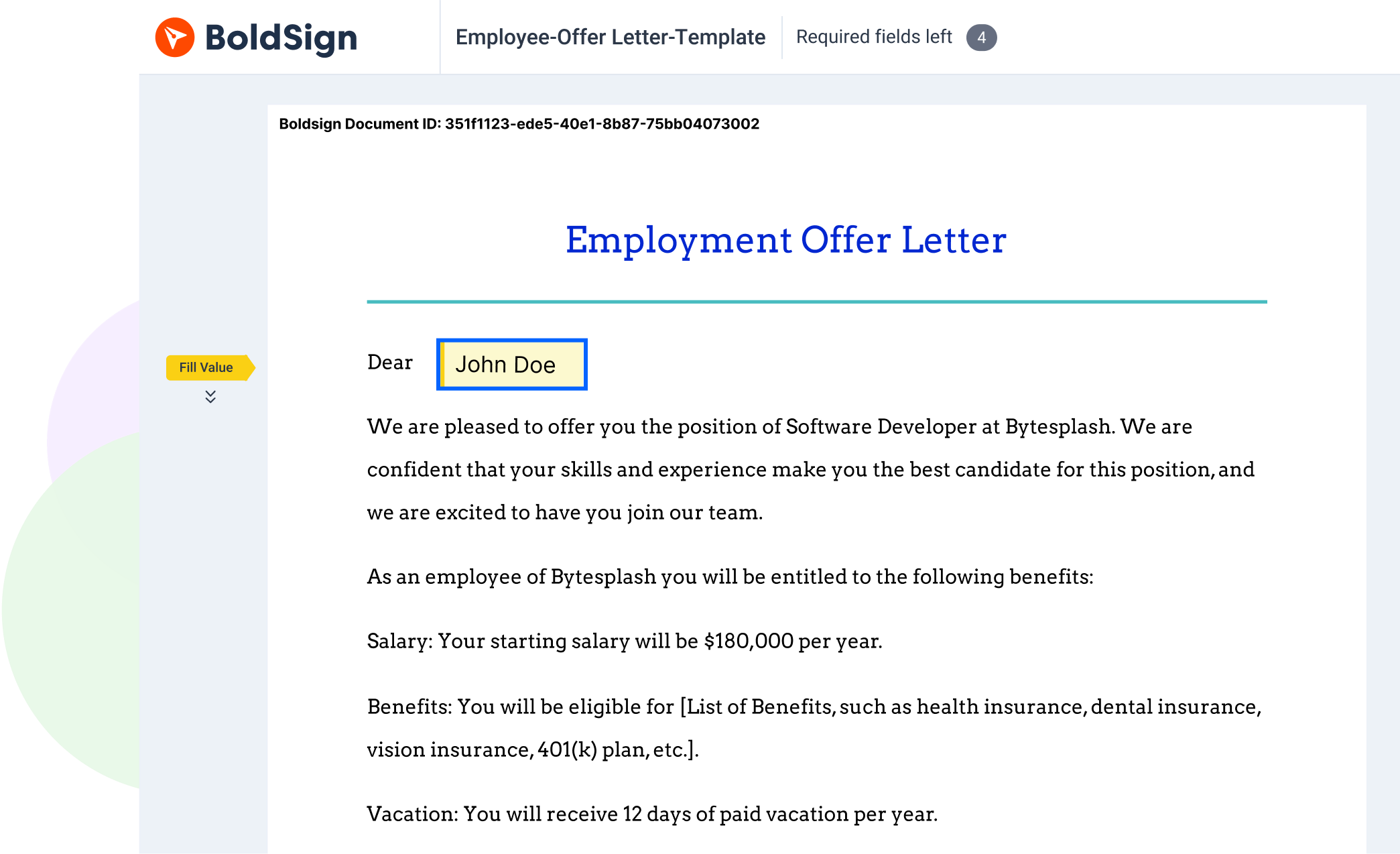 Get your hr document signed in just a few clicks