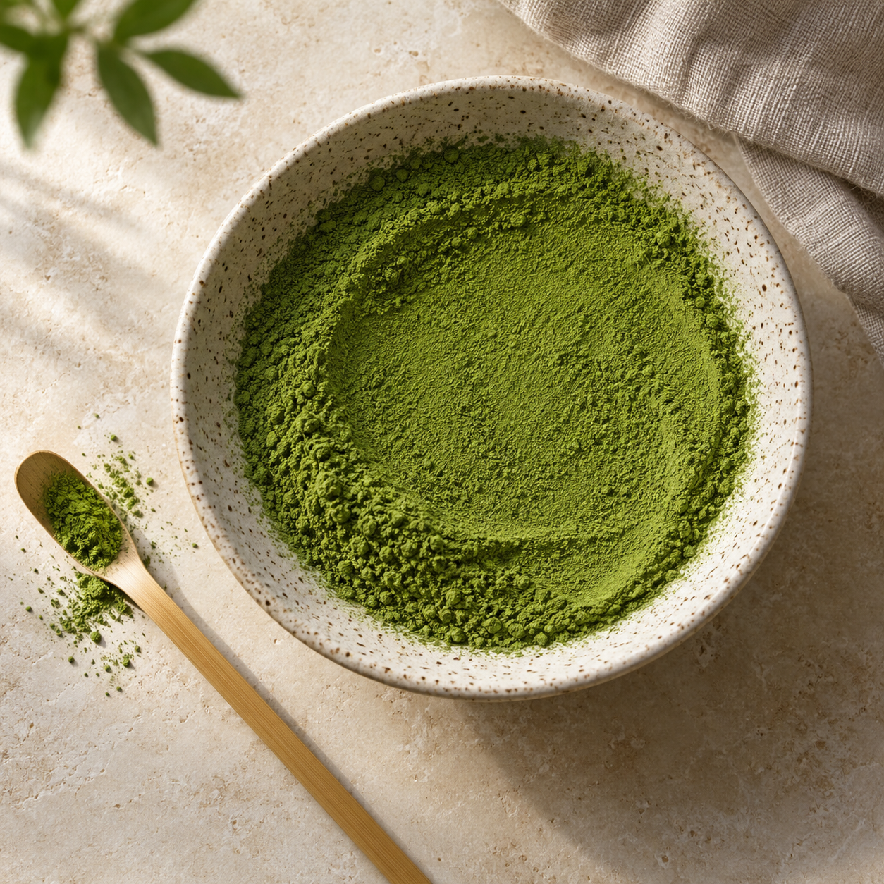 Matcha ingredient still life