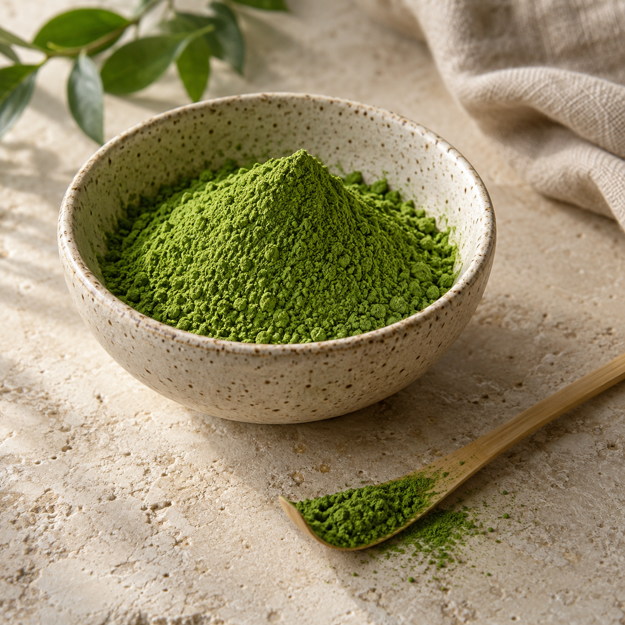 Matcha ingredient still life