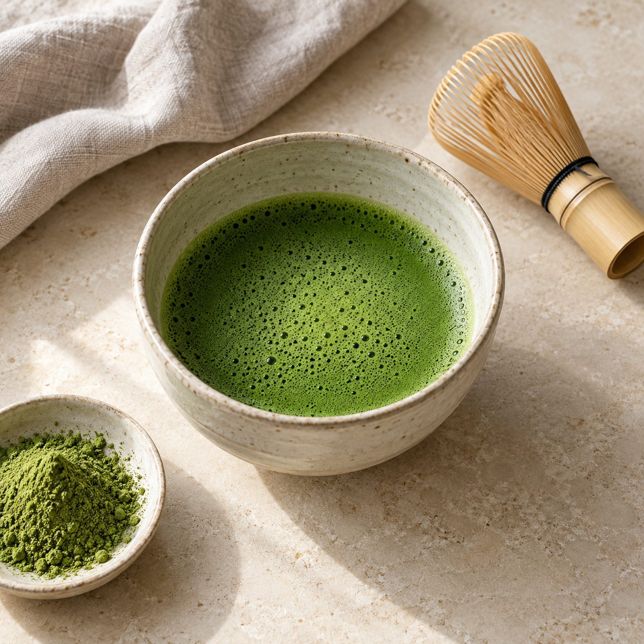 Matcha ingredient still life
