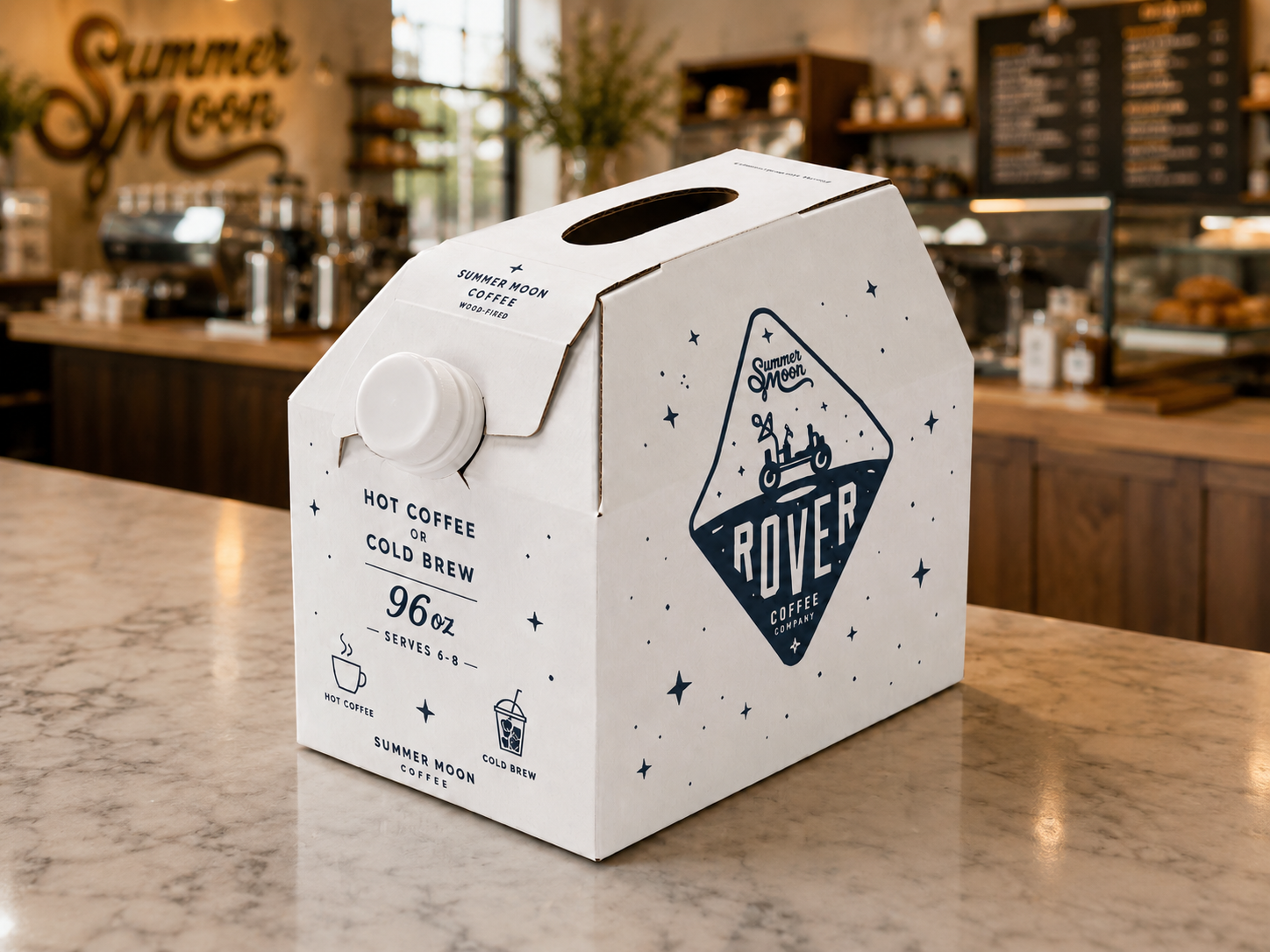 Summer Moon branded 96 oz catering box