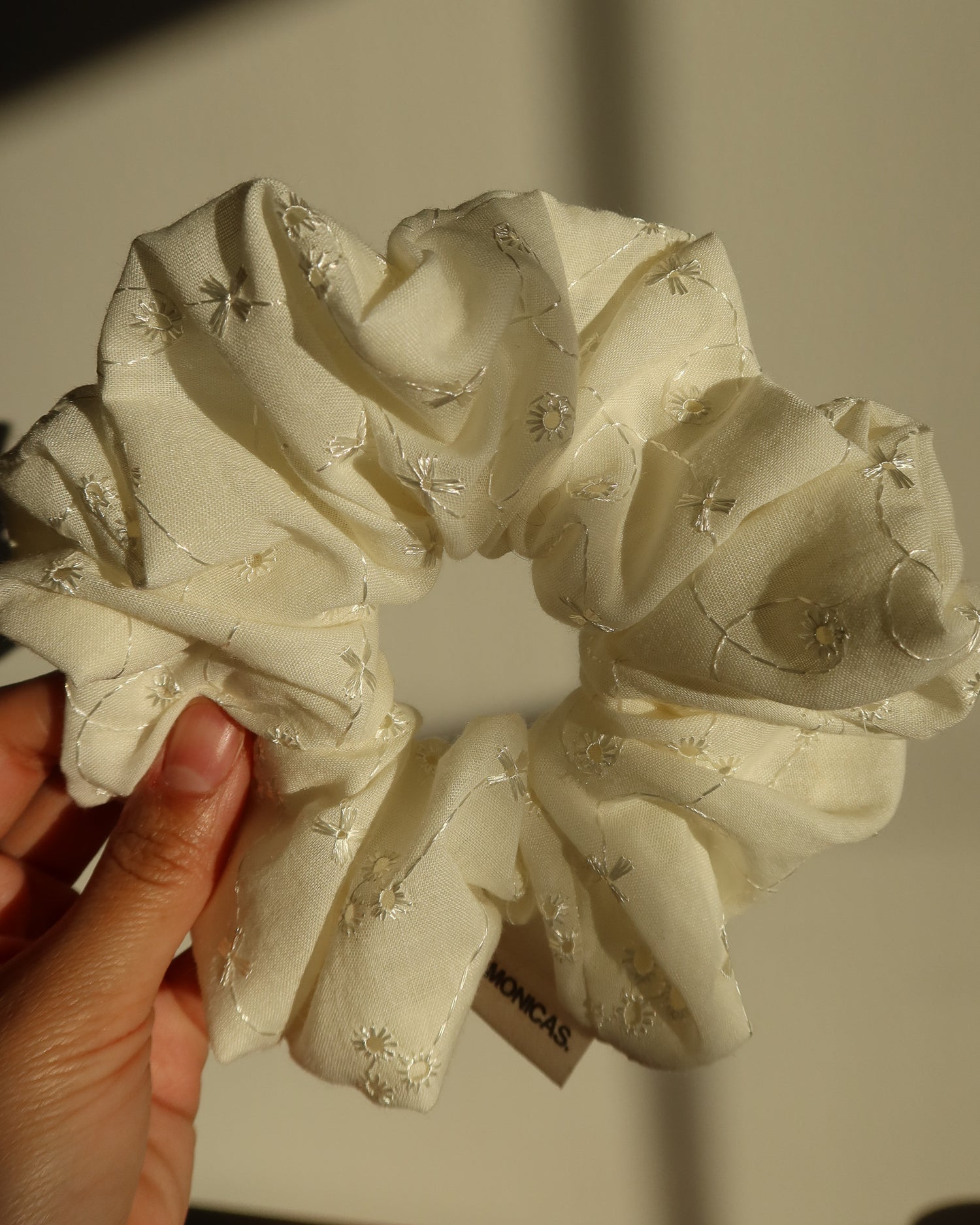 The Eyelet Ivory Eco-Scrunchie