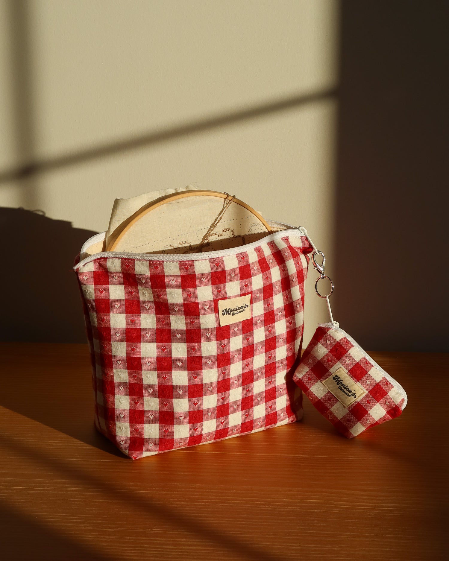 The Everything Pouch in Rosy Hearts