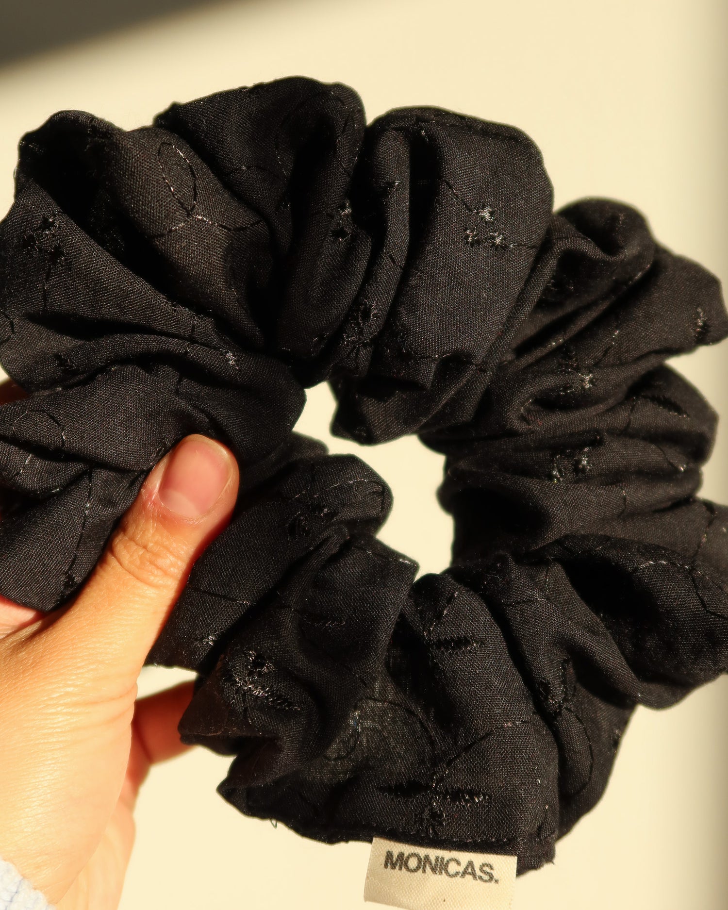 The Eyelet Onyx Eco-Scrunchie