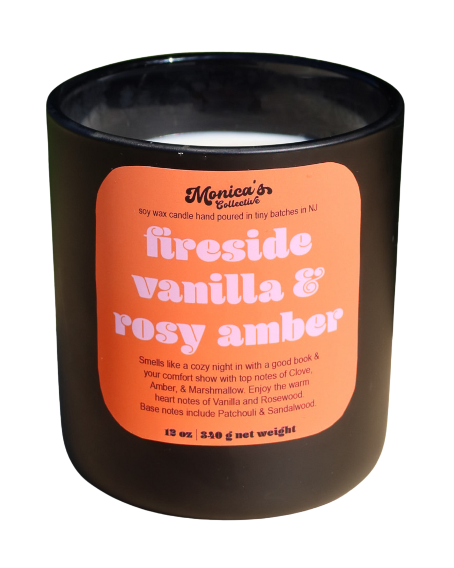 Fireside Vanilla & Rosy Amber Soy Candle