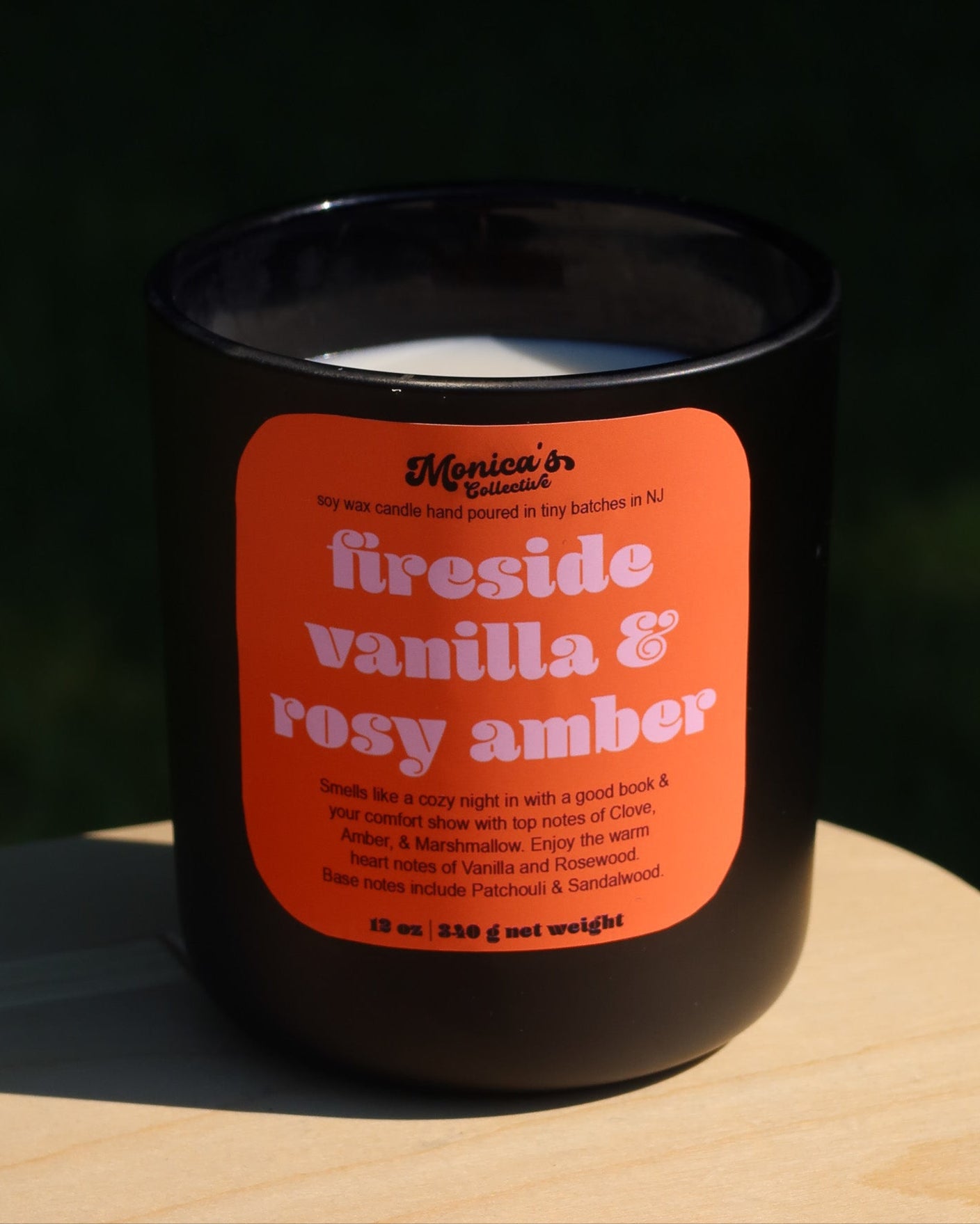 Fireside Vanilla & Rosy Amber Soy Candle