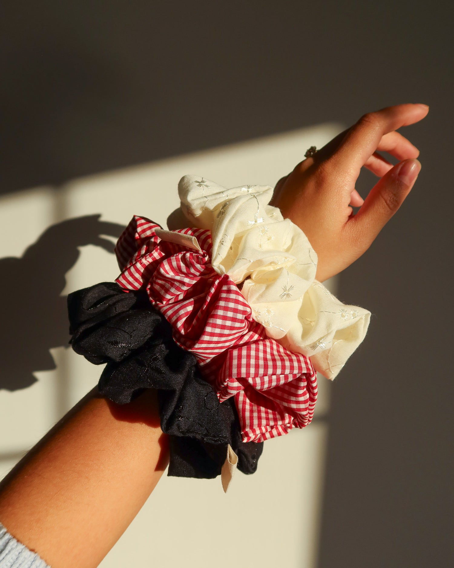 The Eyelet Onyx Eco-Scrunchie
