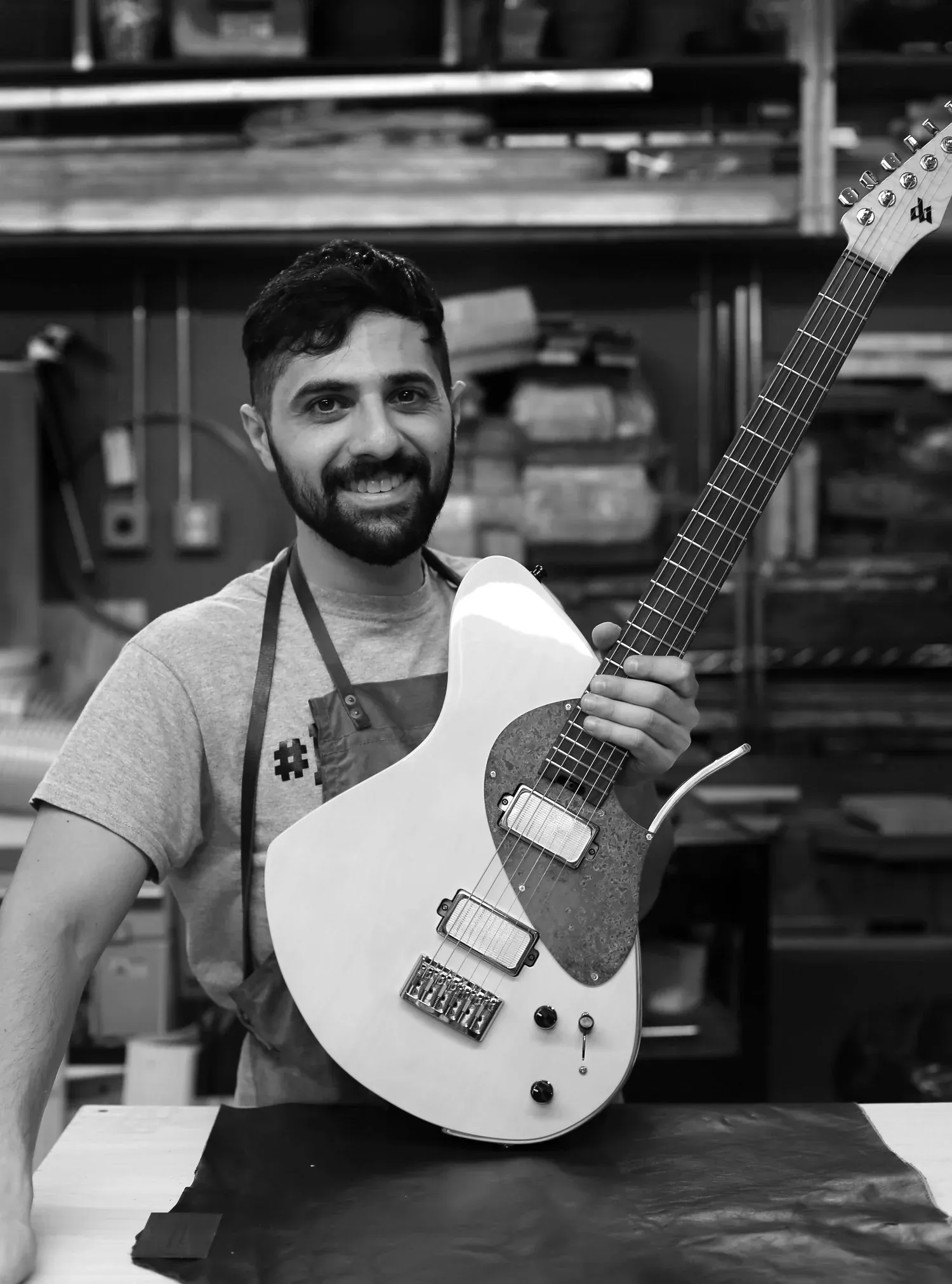 Luthier Dean Gordon in his workshop