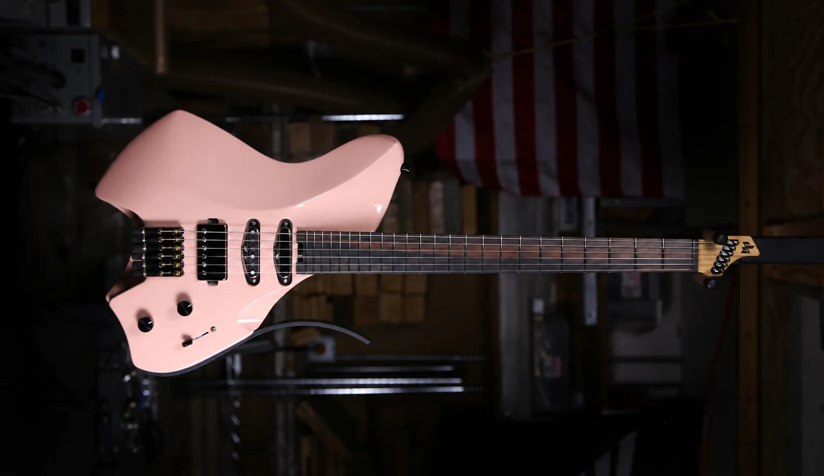 Pink Headless Mirus guitar