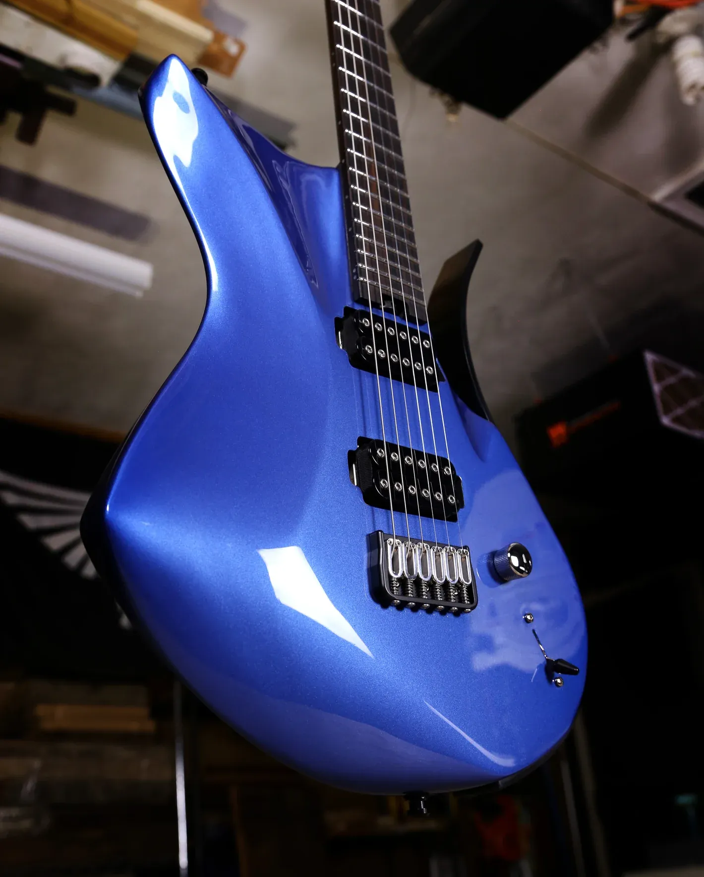 A Dean Gordon ergonomic guitar shaped for a comfortable playing position