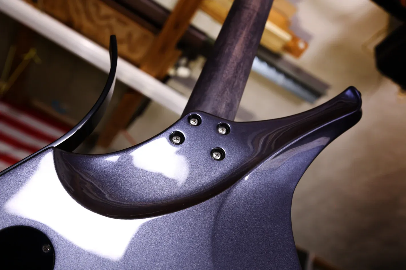 Close detail of a Dean Gordon sculpted neck heel
