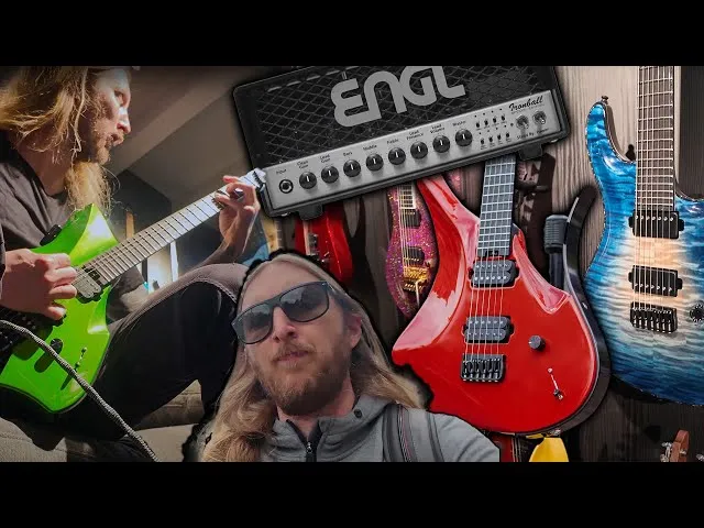 Ola Englund with Dean Gordon guitars at Axe Palace