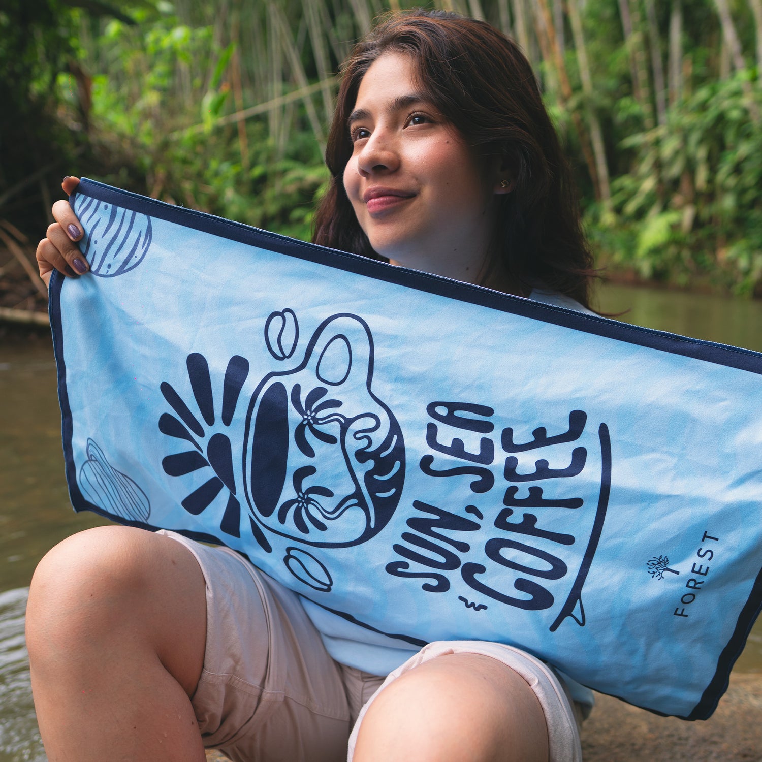 TRAVEL TOWEL FOREST SUMMER DROP