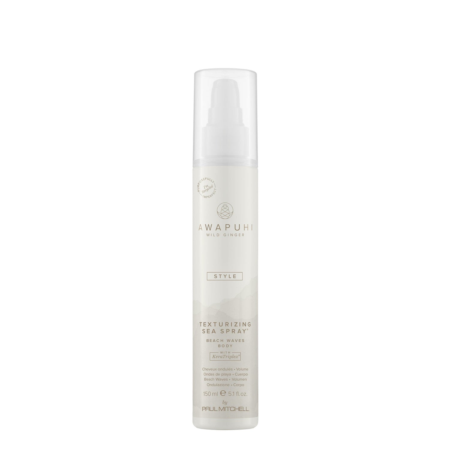 Awapuhi Wild Ginger Texturizing Sea Spray Lightweight Sea Salt Spray for Beachy Texture and Volume 5.1 fl oz