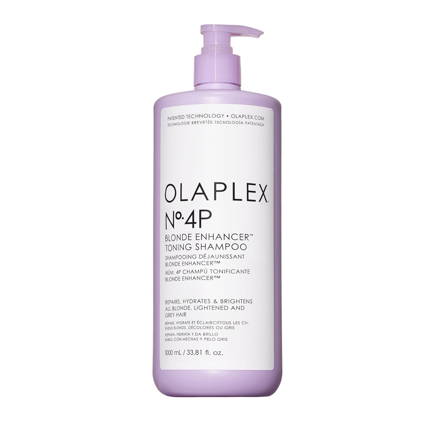Olaplex No. 4P Blonde Enhancer Purple Toning Shampoo – Repairs, Hydrates & Brightens Blonde & Grey Hair 33.8fl oz