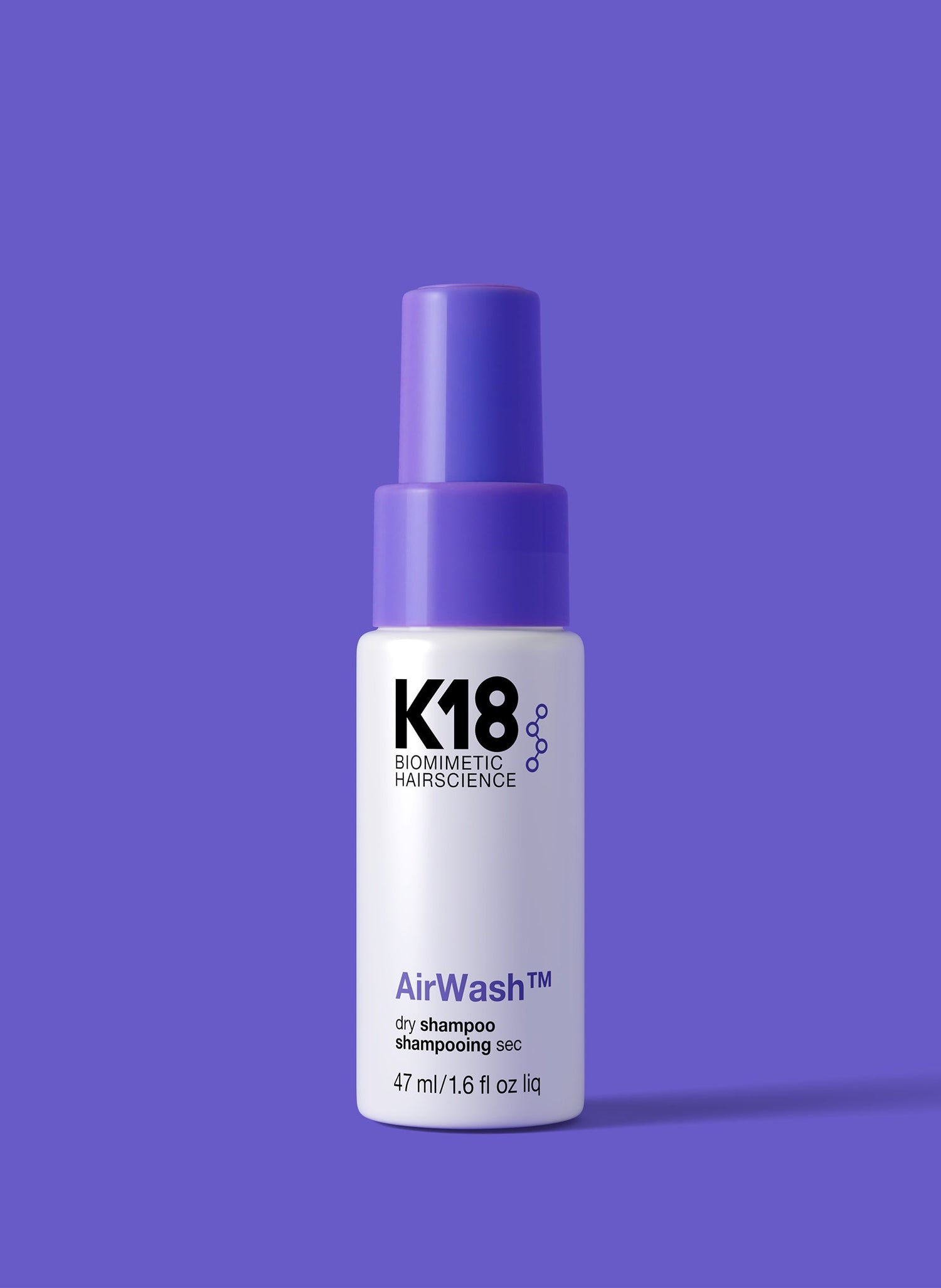 K18 AirWash™ Dry Shampoo – Non-Aerosol, Balances Scalp & Controls Oil, 1.6 fl oz (Travel Size)