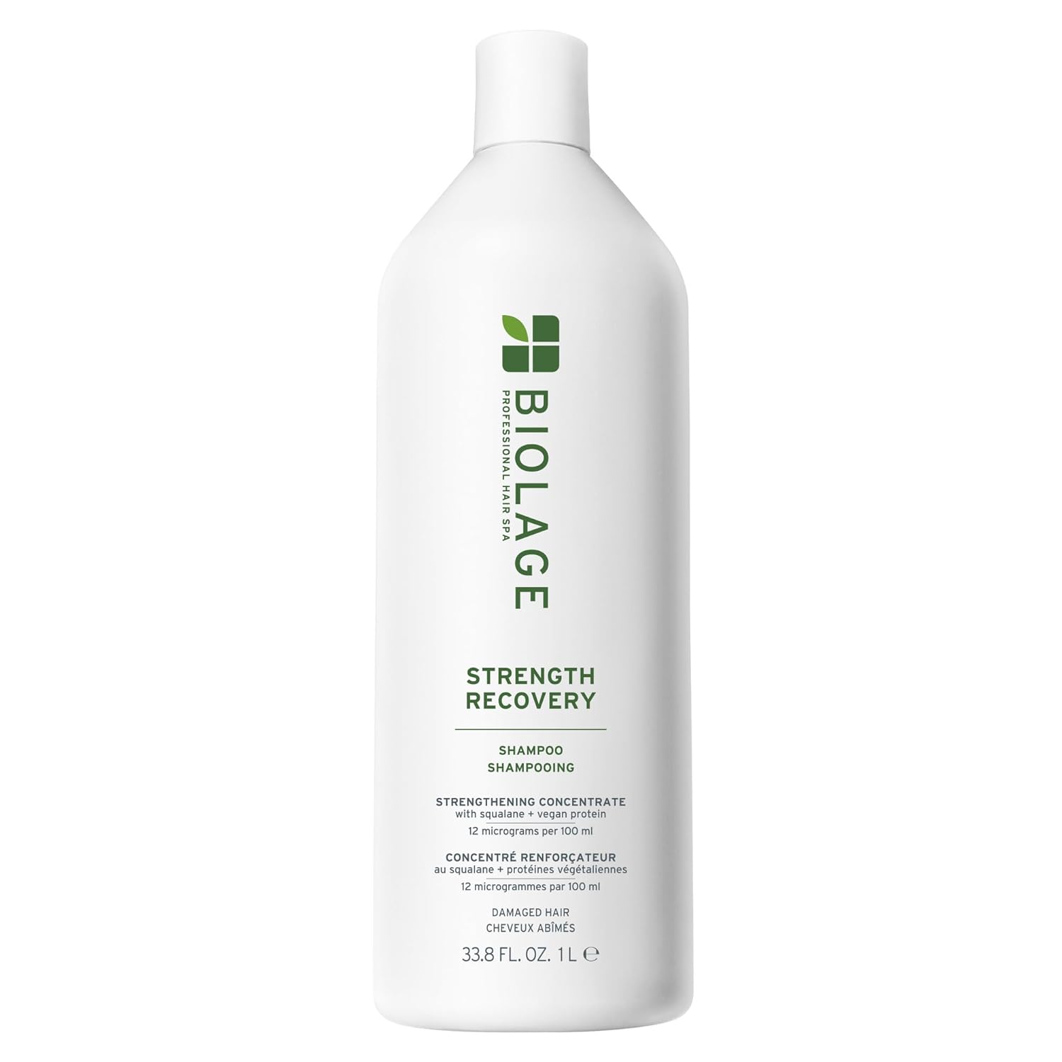 Biolage Strength Recovery Shampoo – For Damaged Hair, Reduces Breakage & Detangles with Olive Squalane & Vegan Proteins 33.8 fl oz
