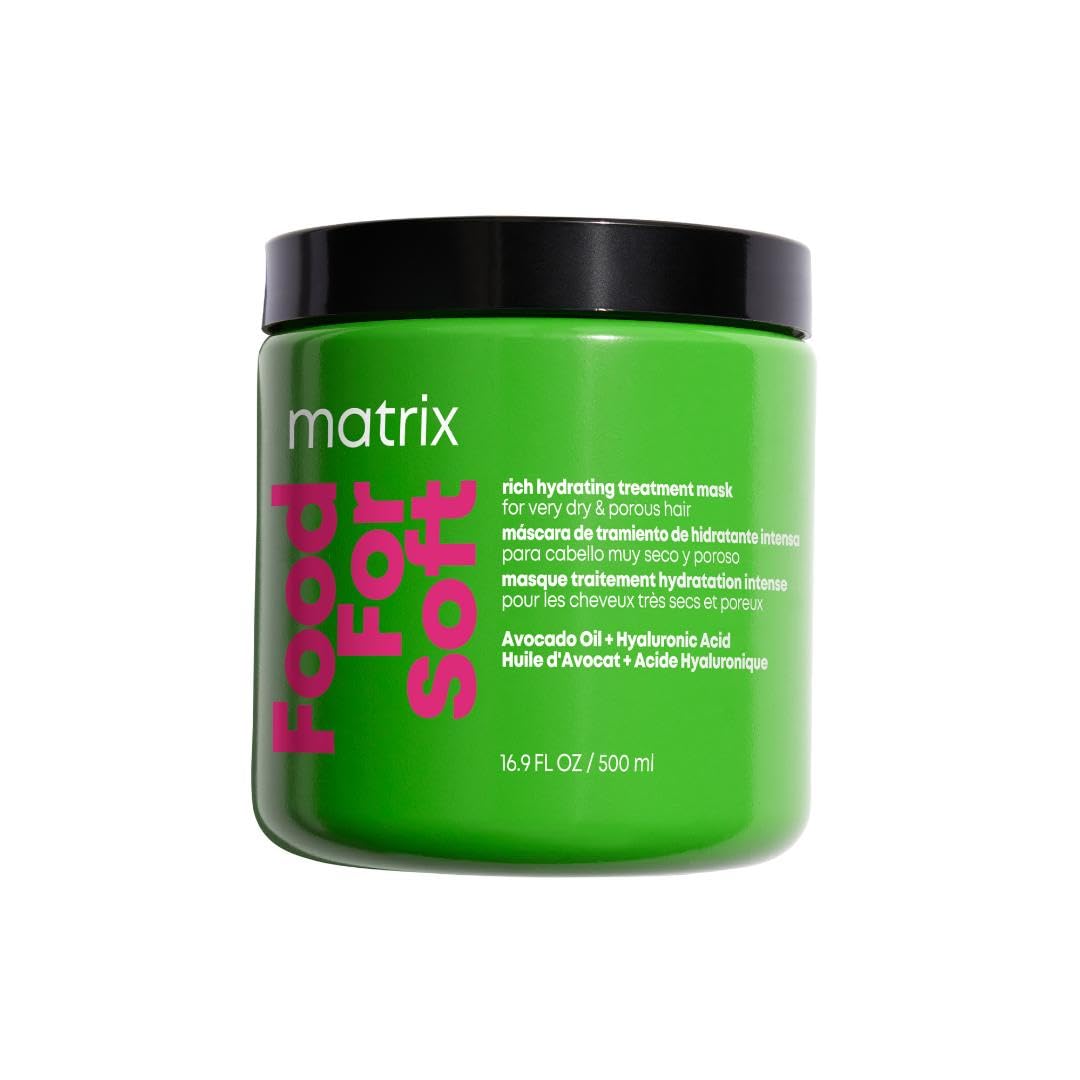 Matrix Food For Soft Rich Hydrating Treatment Mask - Moisturizes, Softens & Smooths Dry & Brittle Hair, with Avocado Oil & Hyaluronic Acid, 16.9 fl oz
