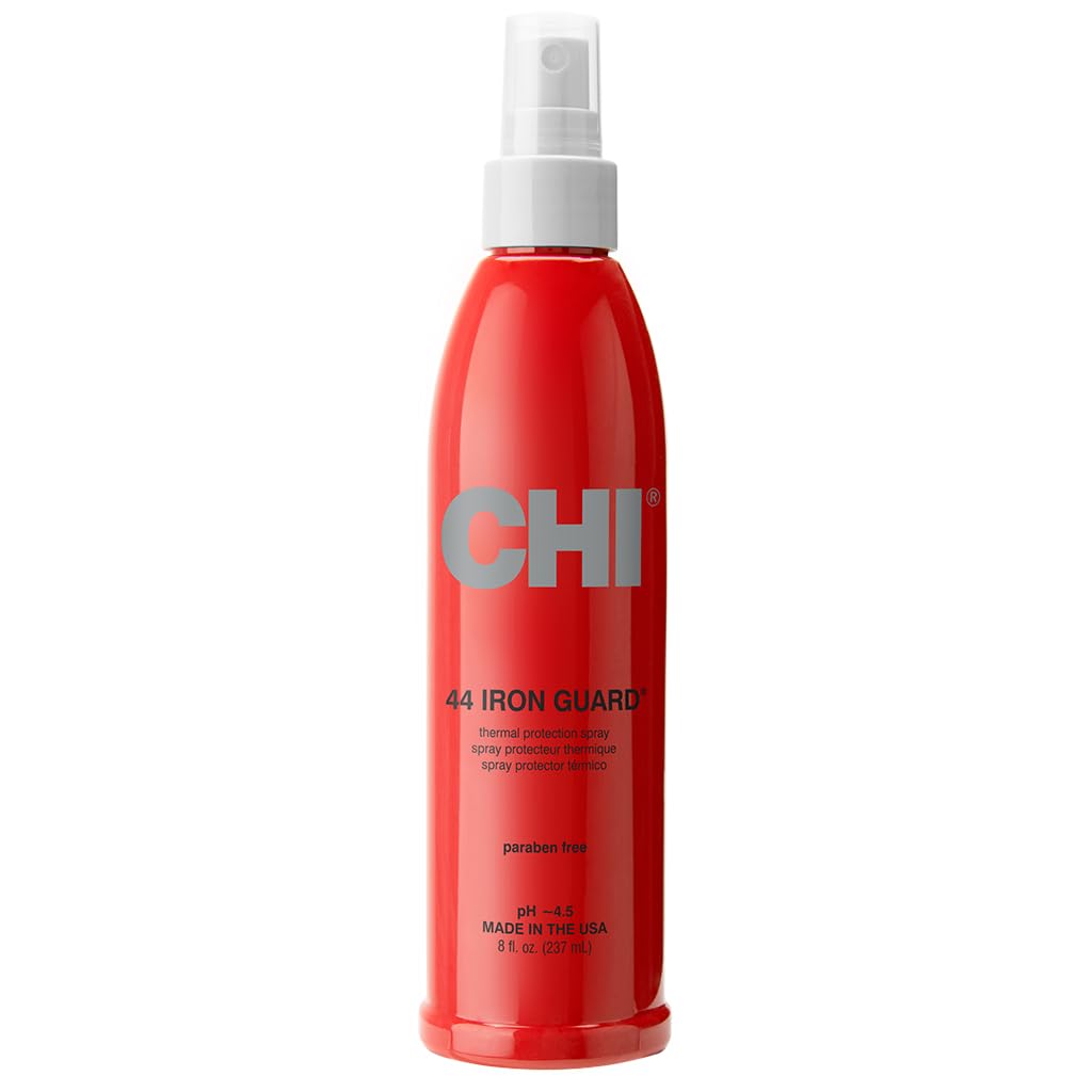 CHI 44 Iron Guard Thermal Protection Spray, Nourishing Formula Resists Heat Damage & Tames Frizz, Clear, 8 fl oz