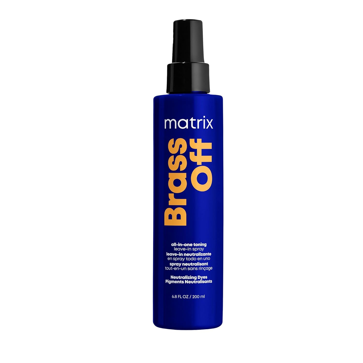 Matrix Brass Off All-In-One Toning Leave-In Spray – Nourishes & Neutralizes Brassy & Orange Tones, Frizz Control, For Color-Treated Hair, 6.8 fl oz
