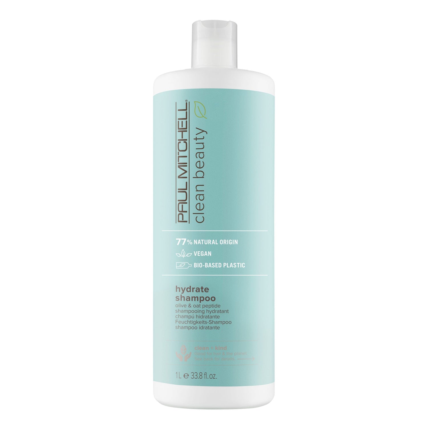Paul Mitchell Clean Beauty Hydrate Shampoo - Moisturizing Vegan Sulfate-Free for Dry Hair, 33.8 fl oz
