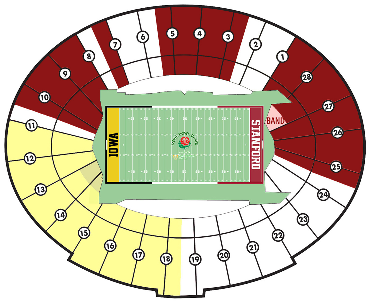 Stanford Football 2016 Rose Bowl Pricing Map