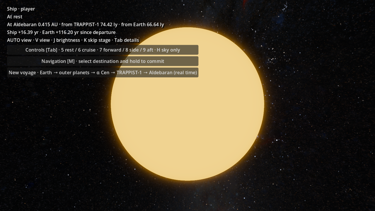 Aldebaran in free navigation