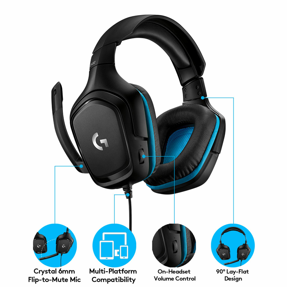  LOGLOG981000769  Logitech - Casque de jeu filaire G432 - PC -  Noir