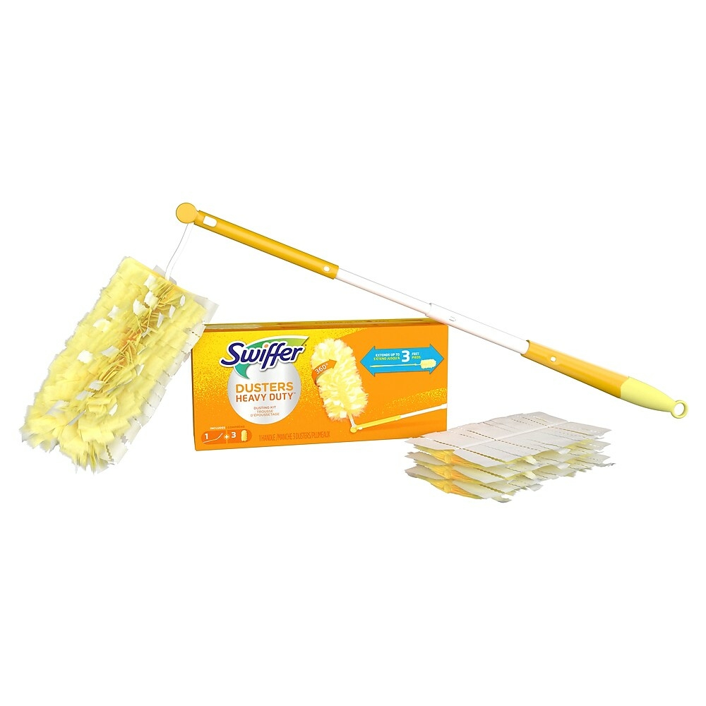 Swiffer Dusters Heavy Duty Extender Handle Starter Kit (1 Handle, 12  Dusters)