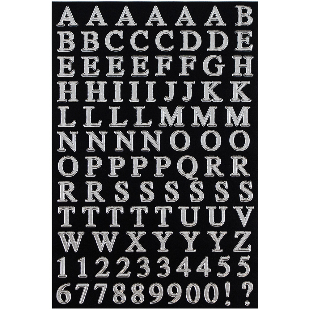 Black Alphabet Letter Sticker Pack