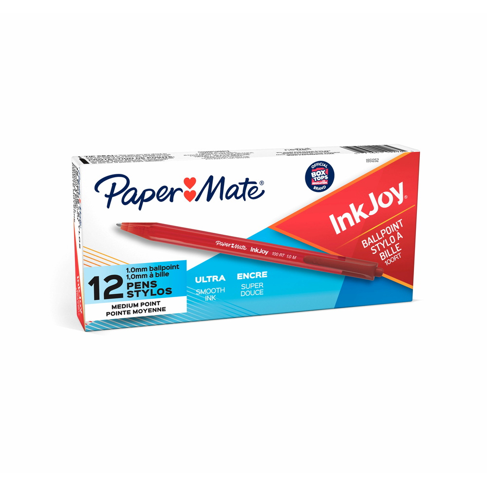 Paper Mate InkJoy 100ST Capped Ball Pen Red Bx12 have a smooth, fast-s –  Ink and Toner Shop