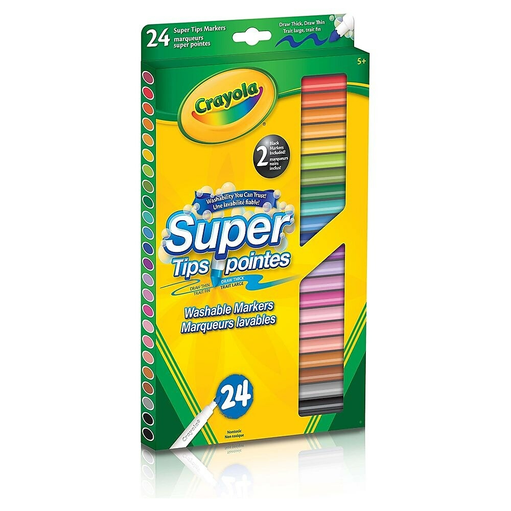  BIN568024  Crayola® – Marqueurs lavables Super pointes, paq./24