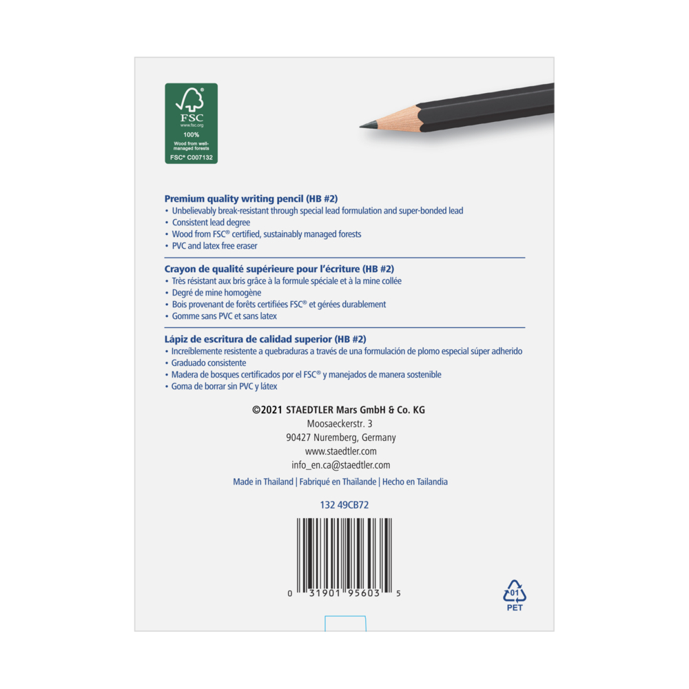  STD13249CB72  Staedtler norica - The Premium Pencil - #2 HB  Woodcased Pencils - 72 Pack