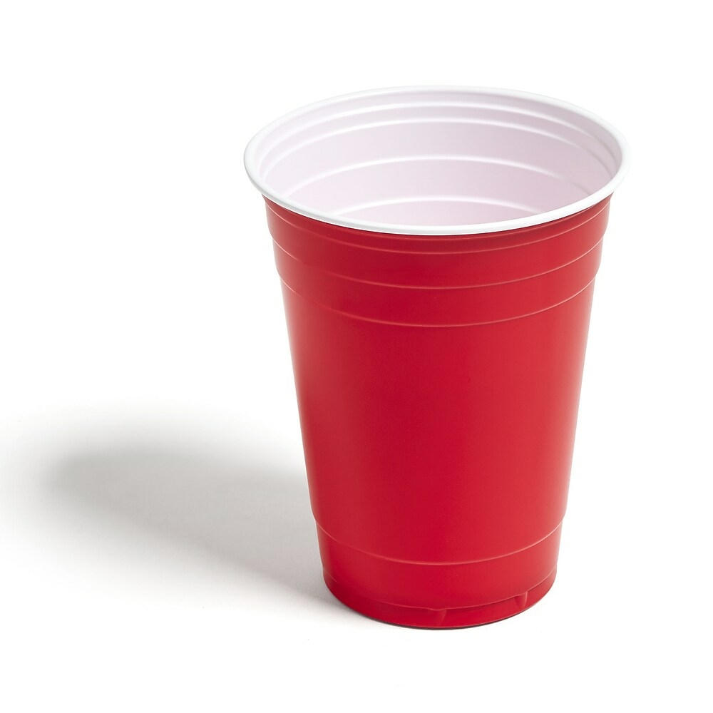  PKRPK58402  Verres en plastique pour boissons froides de 16 oz  de Perk - Rouge - paquet de 50