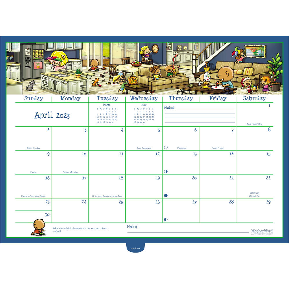 Motherword® Ultime calendrier familial - format petit - français