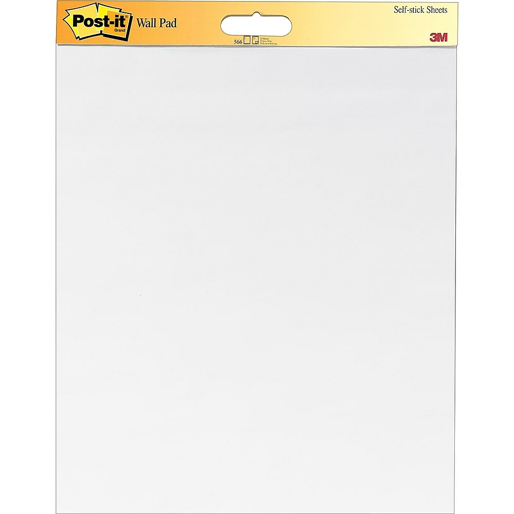 Post-it Self-Stick Plain White Paper Wall Pad