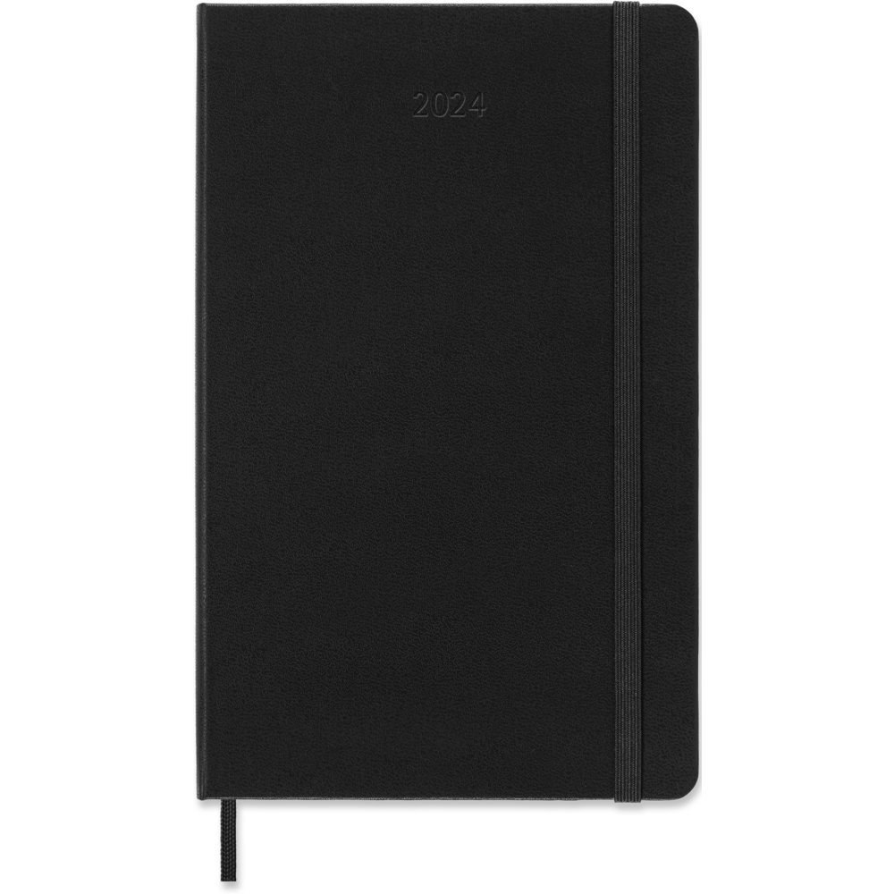 Moleskine 2024 Agenda semainier horizontal, 12 mois , grand, noir,  couverture rigide (5 x 8,25)