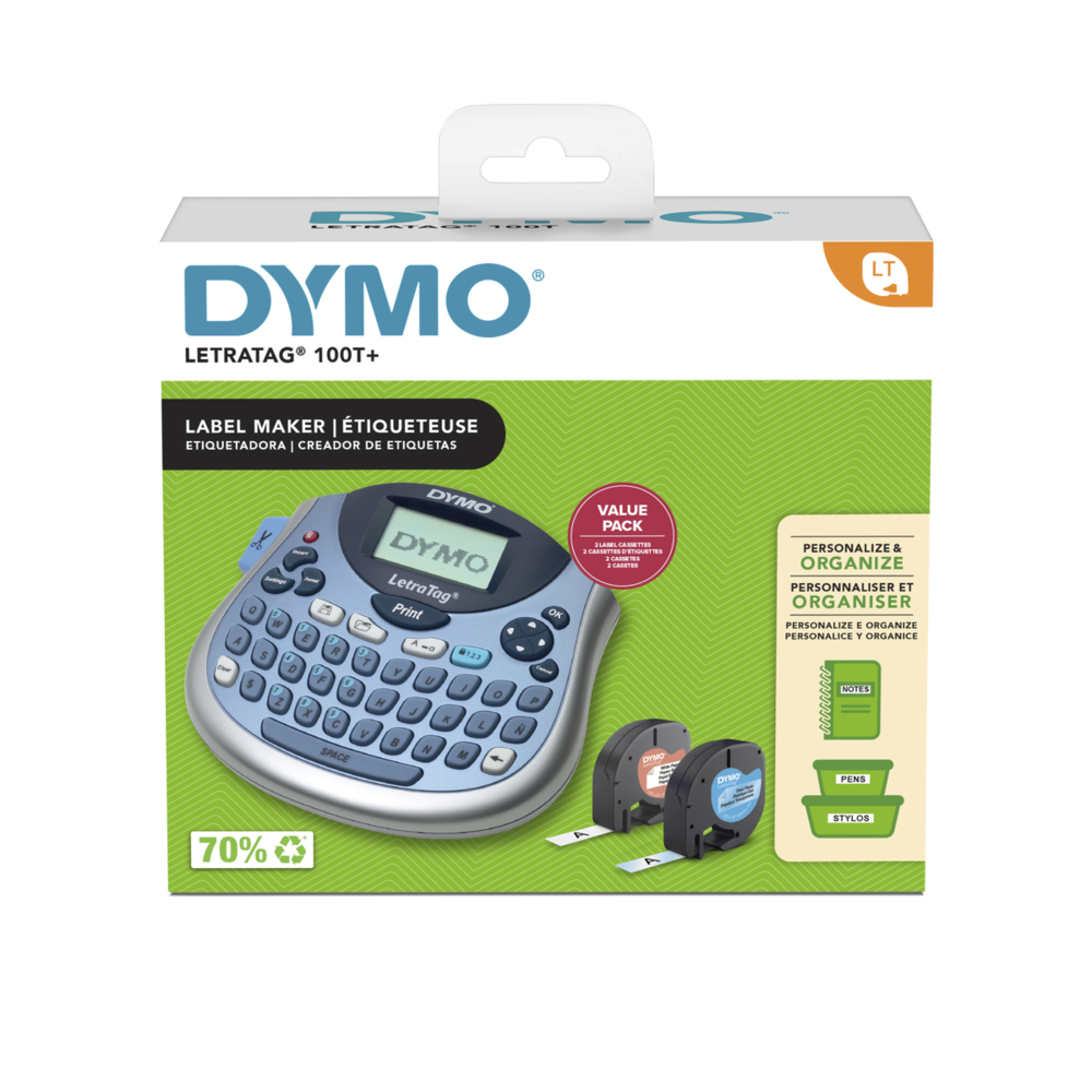 DYMO LetraTag 100T QWERTY Label Maker, Includes Black Print on White Paper  Label