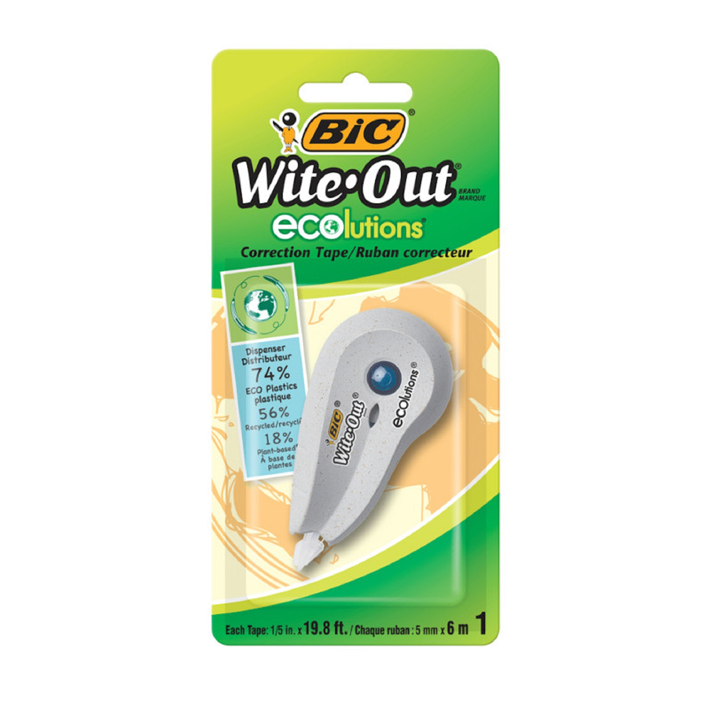  BICWOETP11  BIC Wite-Out Brand ECOlutions Mini Correction Tape -  White