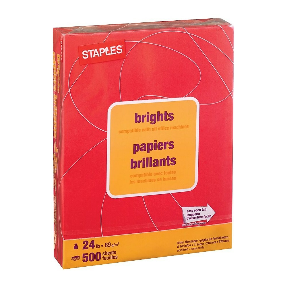  STP733072  Staples Brights Coloured Copy Paper - Letter