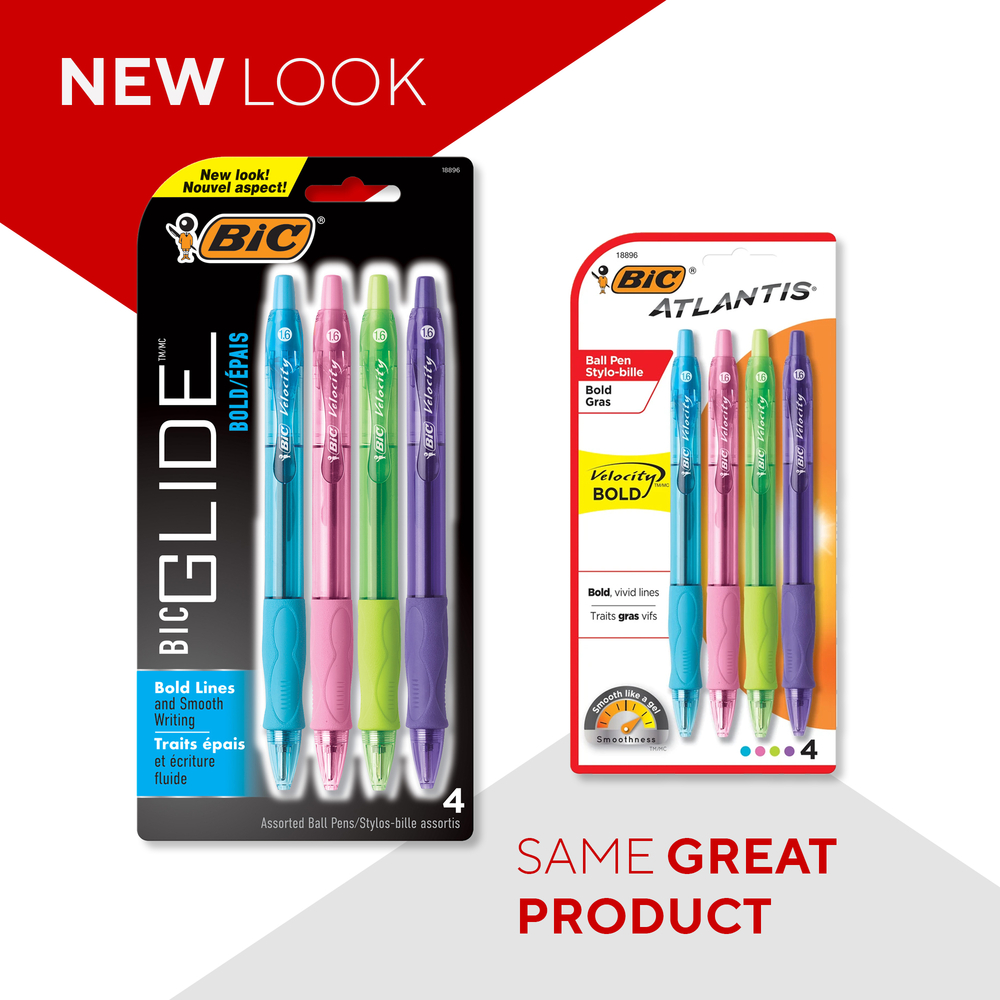 Bic Velocity Retractable Ballpoint Pen Assorted Ink 1.6mm Bold 8