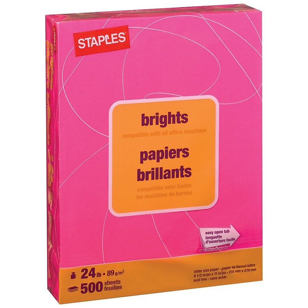  STP073070  Staples 30% Recycled Pastel Coloured Copy Paper -  Letter - 8-1/2 x 11 - Canary Yellow - 500 Pack