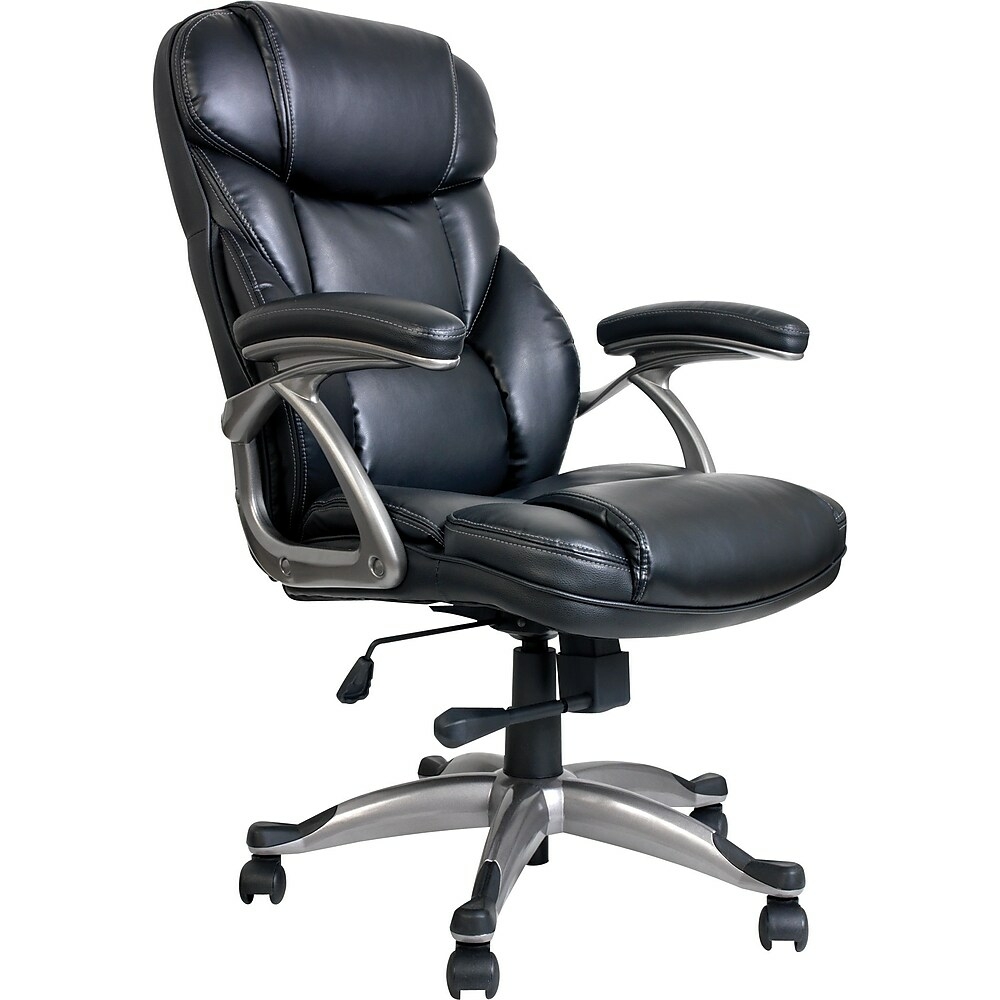  STP21076  Staples Osgood Bonded Leather High-Back Manager's  Chair - Black