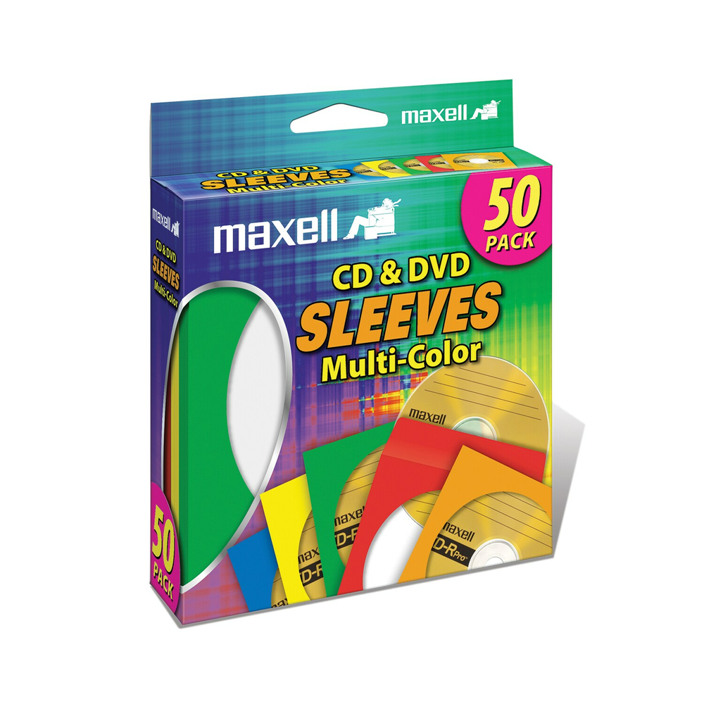 eway.ca - MAX190134K | Maxell Multi-colour CD & DVD Sleeves - 50 Pack