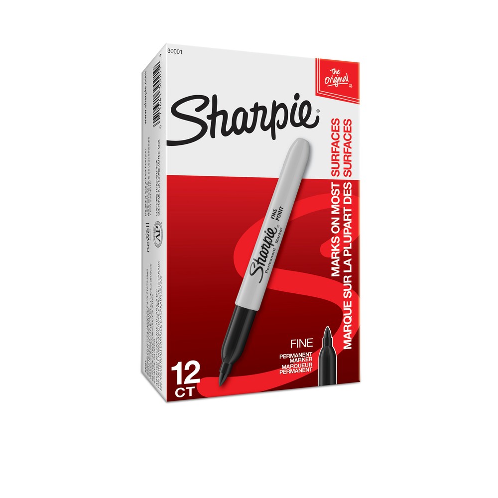  SAN30001  Sharpie Permanent Markers - Fine Point - Black