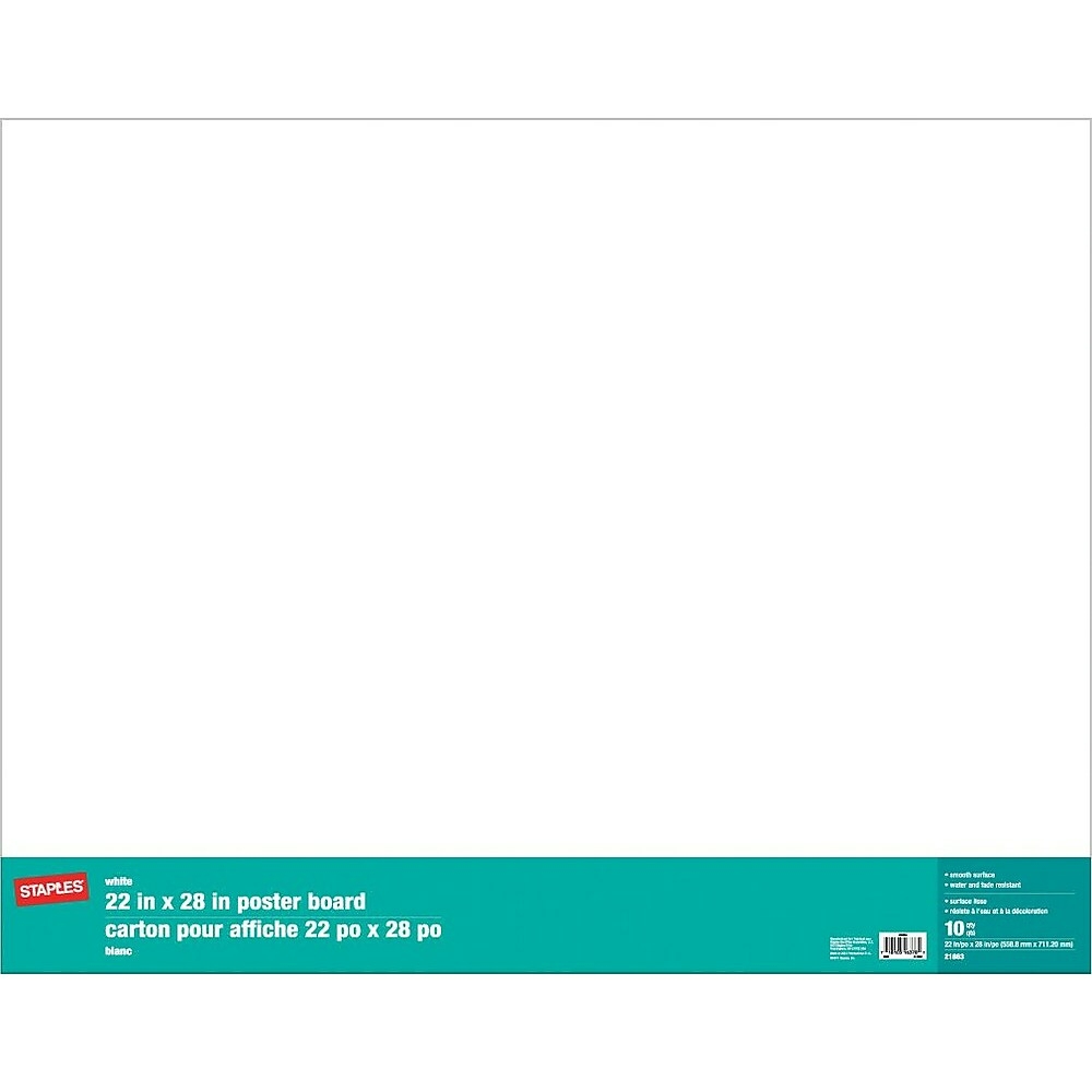 Royal Brites White Poster Board, 22 x 28, 10 Sheets