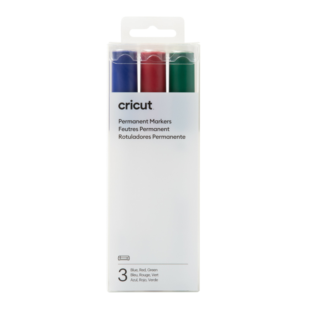  PRV2008876  Cricut Venture - Feutres permanents, 2.5 mm,  Rouge/Vert/Bleu, Paquet de 3