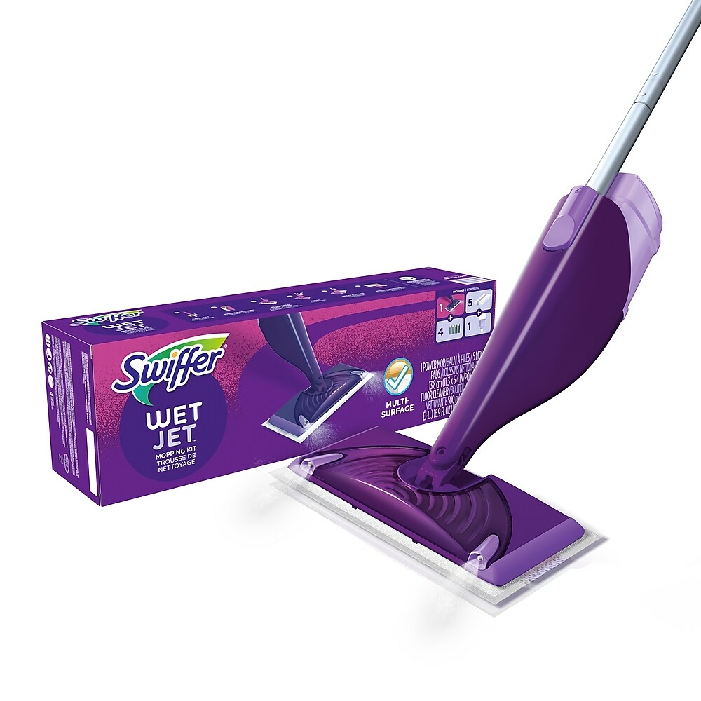 Swiffer WetJet Wood Mop Starter Kit 1 vadrouille, 5 Maroc