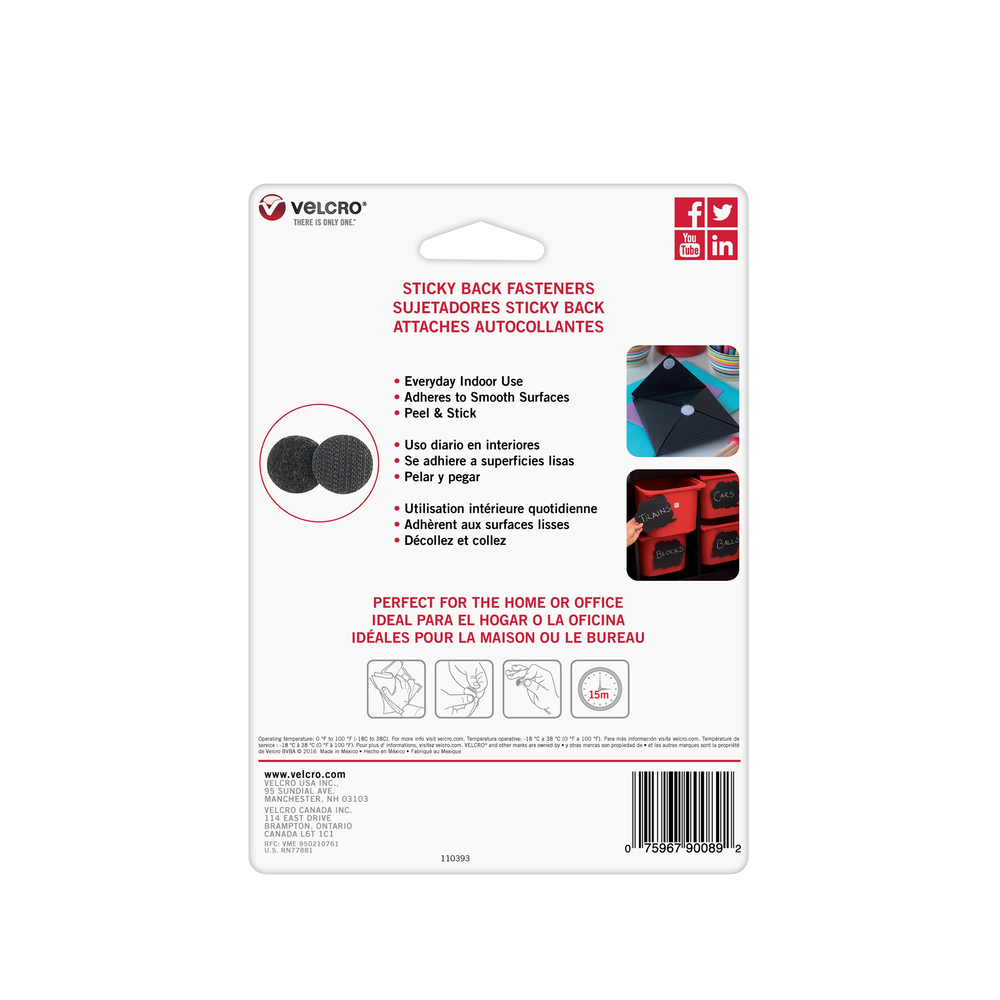 Black Sticky Back VELCRO® Brand Fastener - 1.5 - Sticky Back - Velcro -  Notions