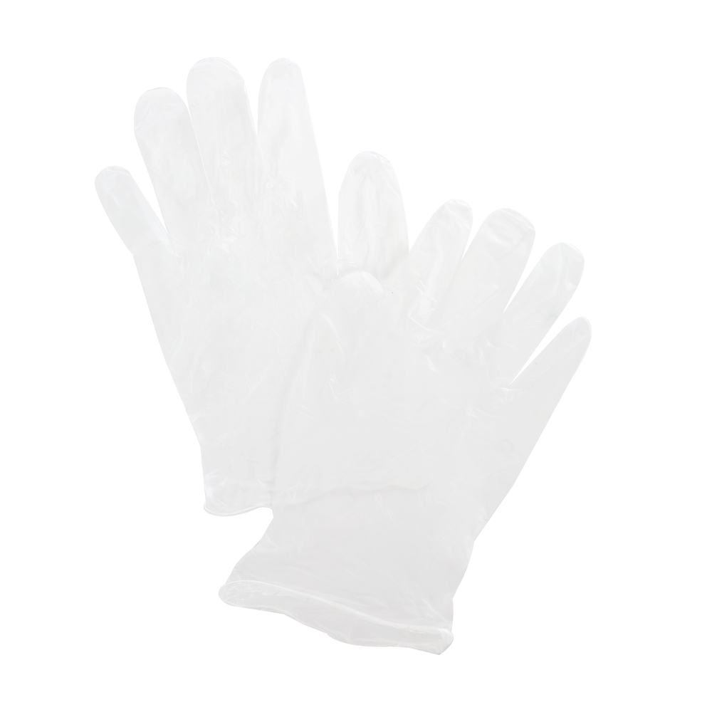 Gants en vinyle jetables - Transparent - Moyen - Boîte de 100